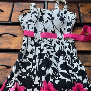 Karin Stevens Floral Kids Dress with Pink Accent